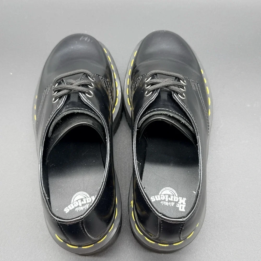 Dr Martens 1461 QUAD Black Leather Platform Shoes Size 6 Women's/5 Men's/EU 37